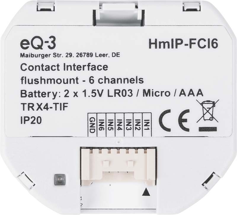 619543-3_HmIP-Kontakt-Schnittstelle-UP-6fach-V2_153501A0 jpg - Produktbild Detailansicht